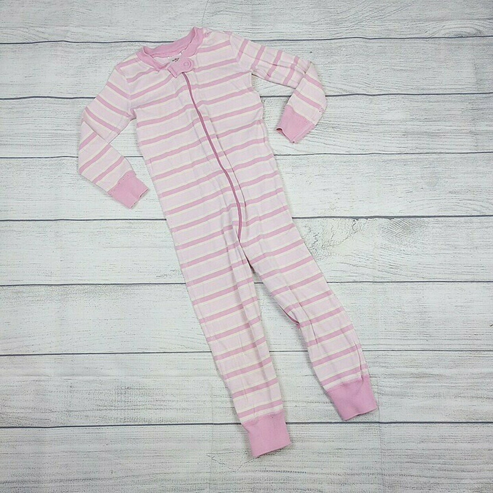 3 Hanna Andersson Pink Stripe Footless Sleeper